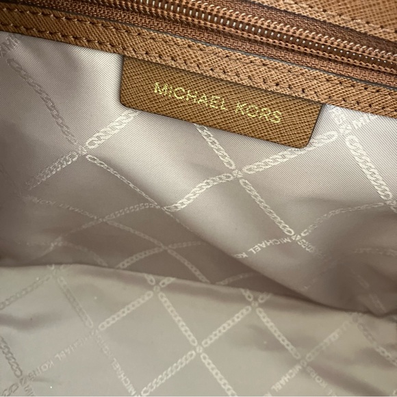 MICHAEL Michael Kors Tan / Brown Rochelle Top Handle Satchel Handbag - Picture 6 of 14